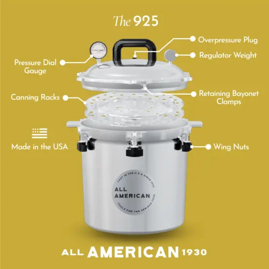 All American Pressure Canner and Cooker,25 Qt Heavy-Duty, for Canning Preserving and Cooking, Ideal for Home Canning Enthusiasts {6}