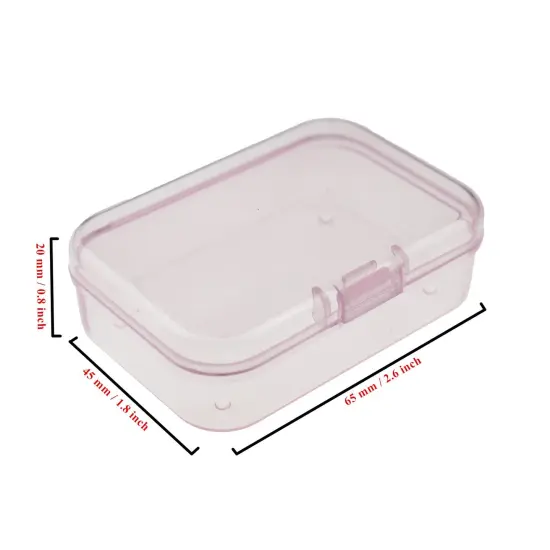 30 Pieces Mini Rectangular Plastic Boxes Empty Storage Organizer Containers with Hinged Lids for Small Items and Other Craft Projects (Pink, 2.6 x 1.8 x 0.8 inch) {6}