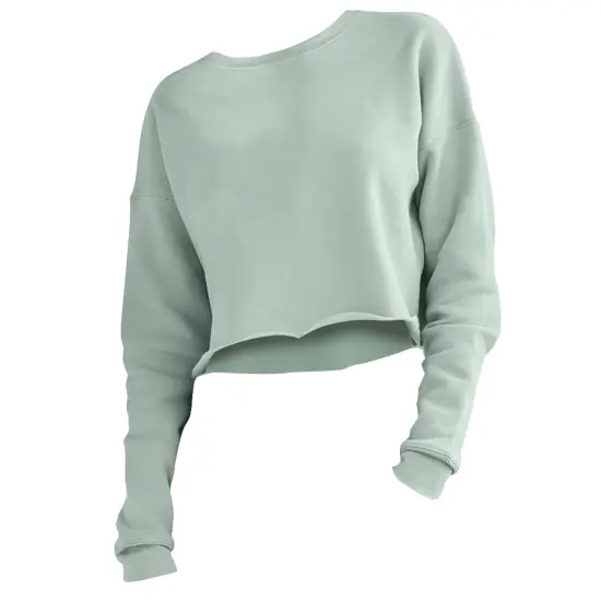 Bella Canvas Cropped Crew Fleece - Dusty Blue, Medium {1}