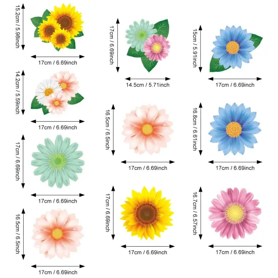 30 Pieces Flowers Butterfly Hanging Swirl Decorations, Spring Summer Sunflower Baby Shower Decor for Women Kids Birthday Easter Party Baby Shower Mother's Day Wedding Supplies (Flower) {1}