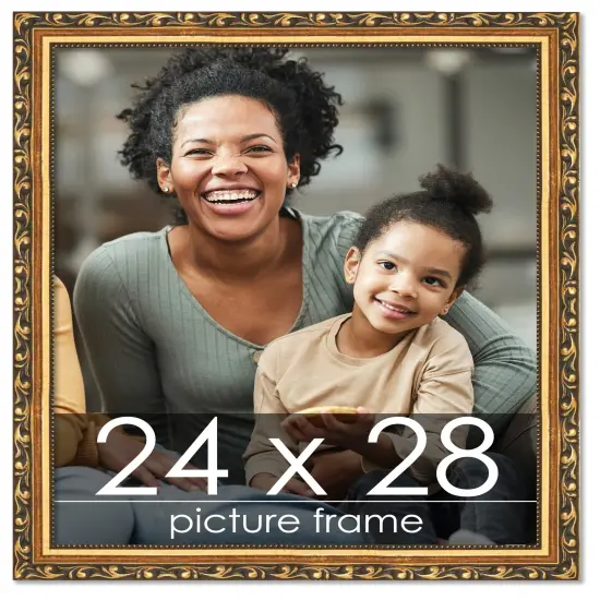 24x28 Museum-Quality Picture Frame with UV-Resistant Acrylic & Acid-Free Backing, Available in 4 Finishes - Gold, Silver, Bronze, and Black {1}