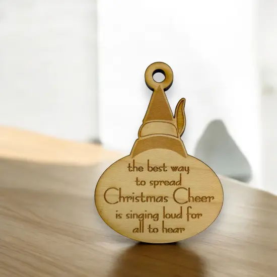 Ornament - Christmas Cheer - Raw Wood 2x3in {2}