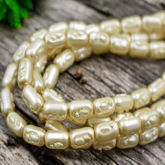 Czech Glass Cream Pearl Baroque Oval Beads -- Choose Your Size {1}