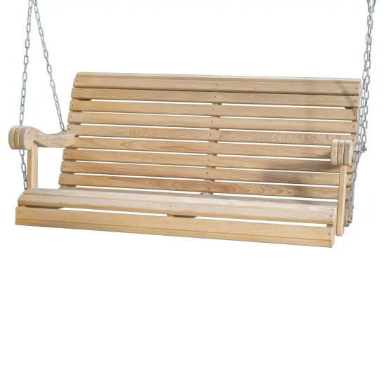 Hershy Way Cypress Porch Swing, USA Amish Made 4 Foot Wooden Swing with Zinc Chain, Supports up to 500 lbs {1}