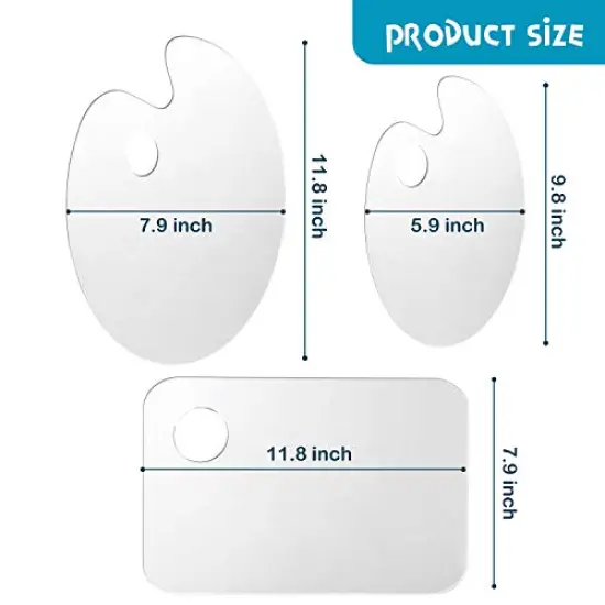 3 Pcs Acrylic Paint Palette Clear Art Palette for Adults & Kids, Transparent Non-Stick Oil Paint Palette with Protective Kraft for DIY Craft Art Painting Plate {1}