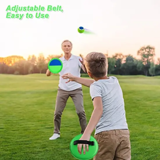 Toss and Catch Ball Set Kids Toys, Beach Toys, Yard Games, Outdoor Toys for Kids Ages 3-12, Upgraded Camping Games Paddle Ball Games for Kids, Adults and Family (Green) {1}