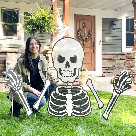 Big Dot of Happiness Scary Skeleton - Big Skeleton Yard Sign Outdoor Lawn Decorations - Halloween Party Yard Signs {3}