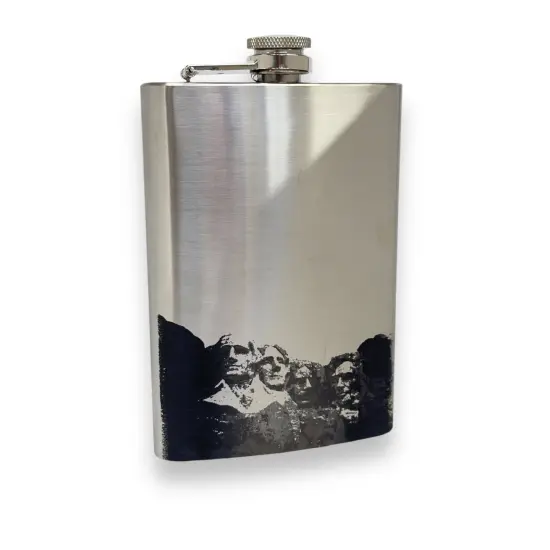 8oz Mt. Rushmore Stainless Steel Flask {1}