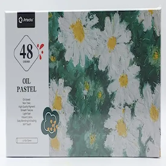 48 Colors (10x70mm), Soft Oil Pastels for Art Painting, Drawing, Blending, Oil Crayons Pastels Art Supplies for Artists, Beginners, Students, Teachers {5}