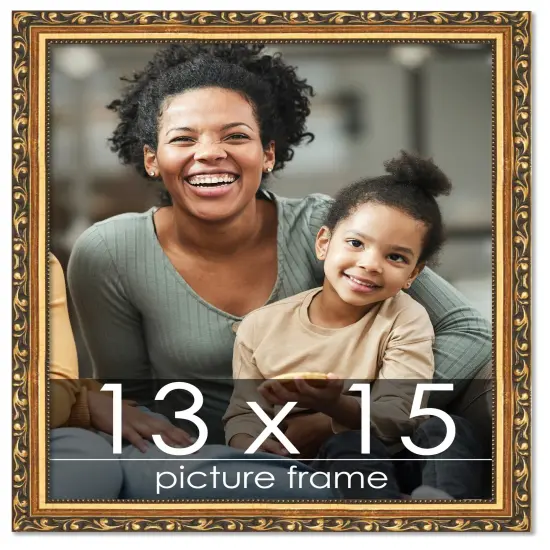 13x15 Museum-Quality Picture Frame with UV-Resistant Acrylic & Acid-Free Backing, Available in 4 Finishes - Gold, Silver, Bronze, and Black {1}