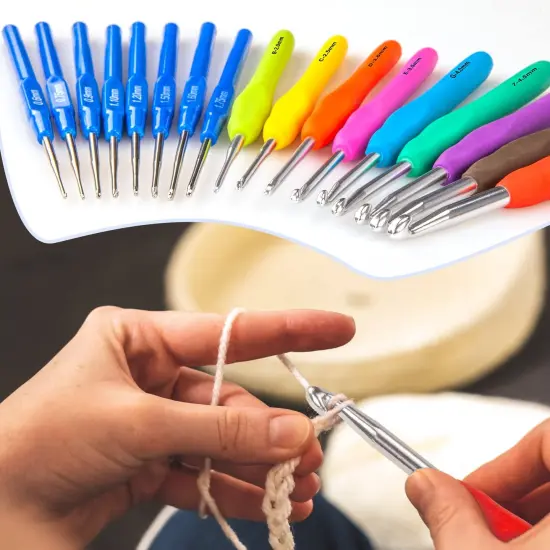 43 Pieces Crochet Hooks,Drawdart 17 Sizes Ergonomic Crochet Hook Set with Case and Crochet Accessories,Extra Long Crochet Needles for Arthritic Hands,Crochet Kits Suitable for Knitter Enthusiasts {5}