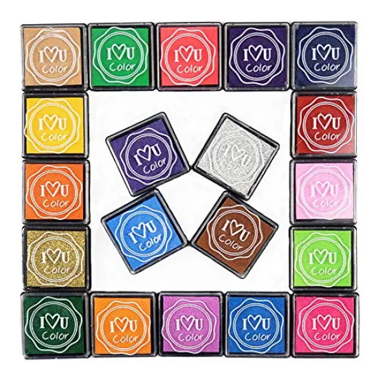 20 Colors Ink Stamp Pads, Washable Craft Stamp Pad DIY Color for Rubber Stamps, Paper, Scrapbooking, Wood Fabric, Best DIY Gift for Kids &ndash; Gtlzlz {1}