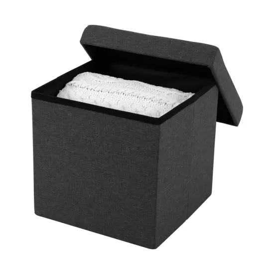 Seville Classics Storage Ottoman, 15.7" W x 15.7" D x 15.7" H {1}