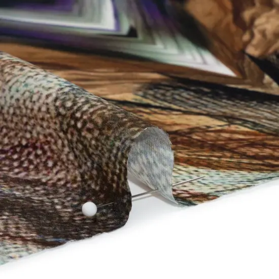 1 Yard Tan, Dark Brown and Navy Blue Bunches of Tulle Silk Charmeuse 44 inch Width {2}