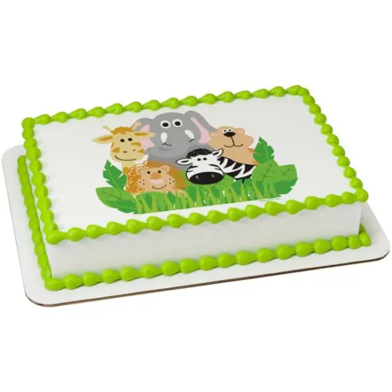Baby Jungle Animals Baby Shower Edible Cake Topper Icing Image, {6}