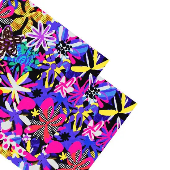 Punk Rock Flowers Printed Spandex Fabric {5}