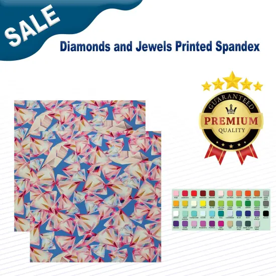 Diamonds and Jewels Printed Spandex Fabric {1}