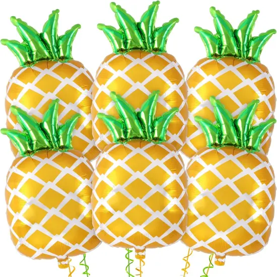 Pineapple Balloons, 6 Pcs Cute Pineapple Foil Balloons, Large Fruit Mylar Balloons {4}