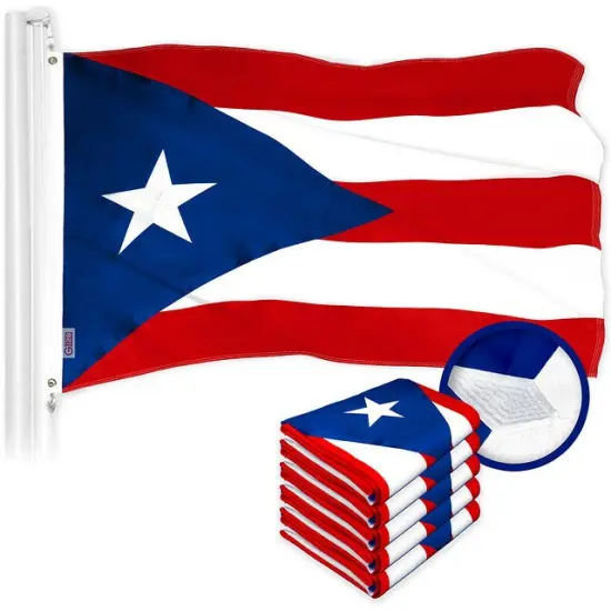 Puerto Rico Puerto Rican Flag 3x5 Ft 5-Pack Embroidered Polyester By G128 {1}