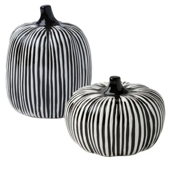 Striped Ceramic Pumpkin &ndash; Stylish Halloween Decor {4}