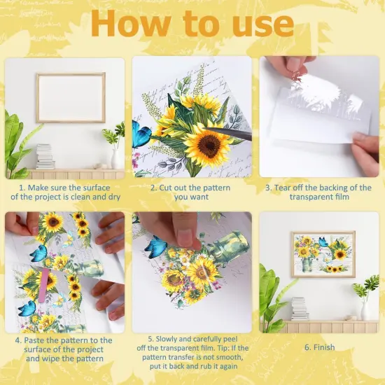 Fall Flower Designs Decals for Crafts {2}