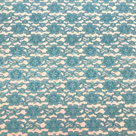 1 Yard Aqua Rachelle Lace Fabric Sheer Floral Lace for Fashion, Decor, and Crafts 58&Prime;-60&Prime; Wide {1}