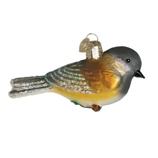 Old World Christmas 2.0 Inch Black-Capped Chickadee Christmas Tree Ornament , Bird Ornament {1}