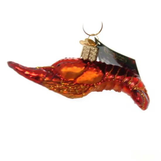 Old World Christmas 1.5 Inch Craw Fish Tree Ornament , Ornament Red {2}