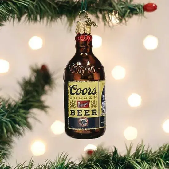 Old World Christmas 3.5 Inch Coors Banquet Bottle Christmas Tree Ornament , Beverage Beer Brown {3}