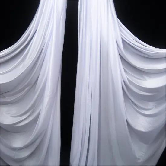 1 Yard Low Stretch White Tricot Polyester Fabric For Aerial Silks Hammocks Backdrops Crafts 108&Prime;-120&Prime; Wide {1}