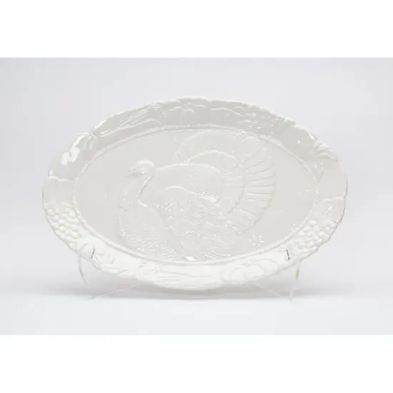 Ceramic White Turkey Platter, Home D&eacute;cor, Gift for Her, Gift for Mom, Farmhouse Kitchen D&eacute;cor, Fall D&eacute;cor, Thanksgiving D&eacute;cor {2}