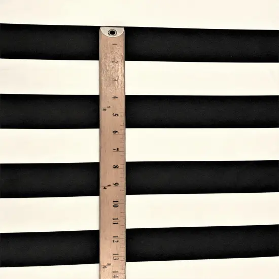 1 Yard Black/White Stripe Satin Fabric 59/60" Wide Light Weight Polyester {4}