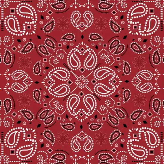 Bandana Handkerchief Red Anti-Pill Premium No-Sew Throw Fleece Fabric Kit (72x60) {4}