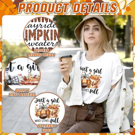 30 Pcs Fall Western Iron on Transfers Retro Pumpkin {4}