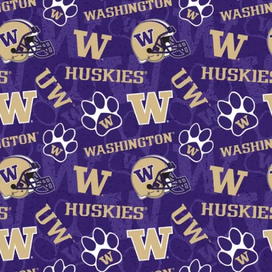Licensed NCAA University of Washington Tone on Tone Cotton Fabric by the Yard {1}