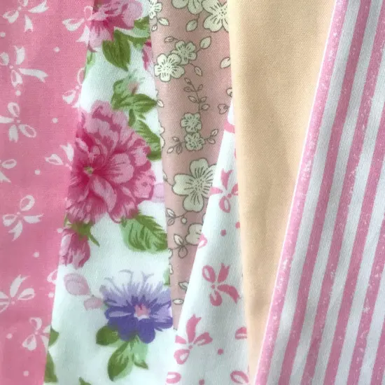 6Pcs Random Pink Color Cotton Fabric - 18x22 Inches {3}