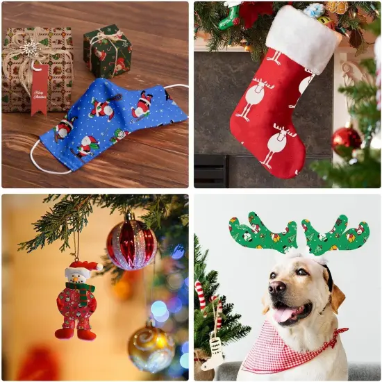 20 Pcs Christmas Quilting Fabric Bundles - 9.8 x 9.8 Inch {3}