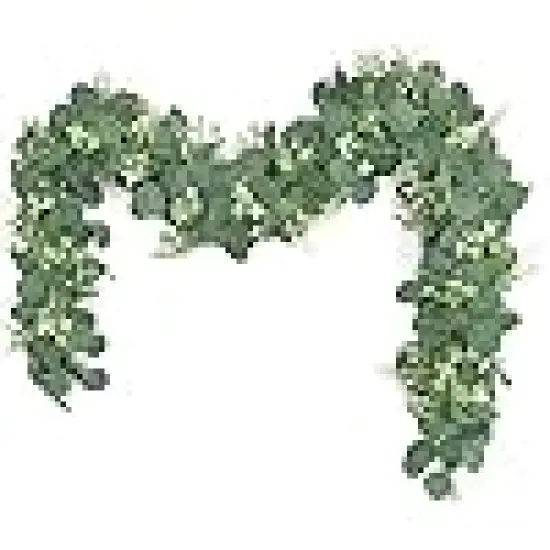 Silver Dollar Eucalyptus Garland with Flowers {1}