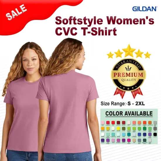 Gildan&reg; Softstyle Women's CVC Crewneck Short Sleeve T-Shirt Gunmetal {3}