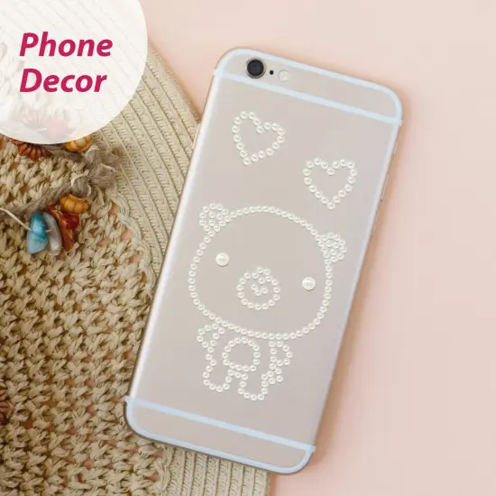 Wrapables 1982pcs Acrylic Pearl Adhesive Stickers in Assorted Sizes for DIY Crafting, Face, Hair, Makeup, Nails {3}