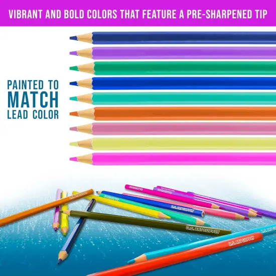 50 Piece Adult Coloring Book Artist Grade Colored Pencil Set -Vibrant Colors, Smooth Art Drawing, Sketching, Shading, Blending - Fun Activities for Students, Beginners, All Ages {4}