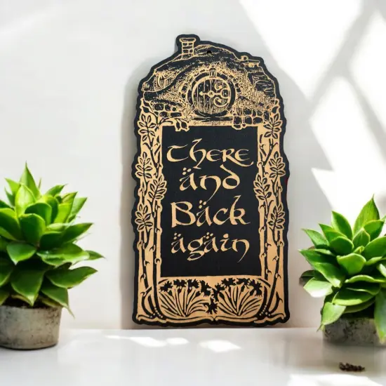 Sign - There and Back Again - Raw Wood Black {6}