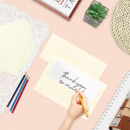 50 Pack #10 Business Envelopes, Ivory Standard Envelopes Self Seal, Letter Size Business Mailing Envelopes for Checks Letters Invoices Statements Birthday Graduation Wedding, 4 1/8 x 9 1/2 Inch {4}