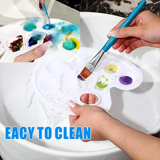 6PCS Oval Paint Tray Palettes with Thumb Hole,Plastic Paint Pallets {3}