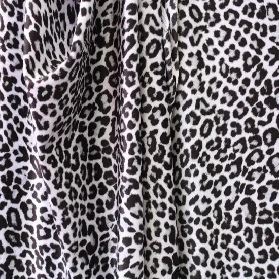 1 Yard Silver Leopard Stretch Velvet Fabric for Dancewear Costumes Leggings Activewear Streetwear (36" x 60") Inches Wide {4}
