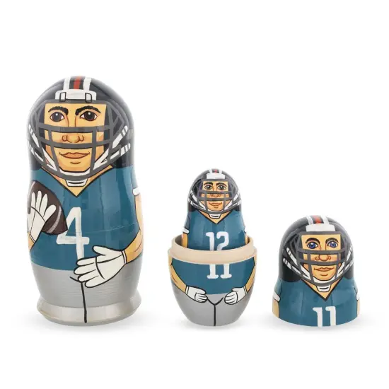 Football Wooden Nesting Dolls {5}