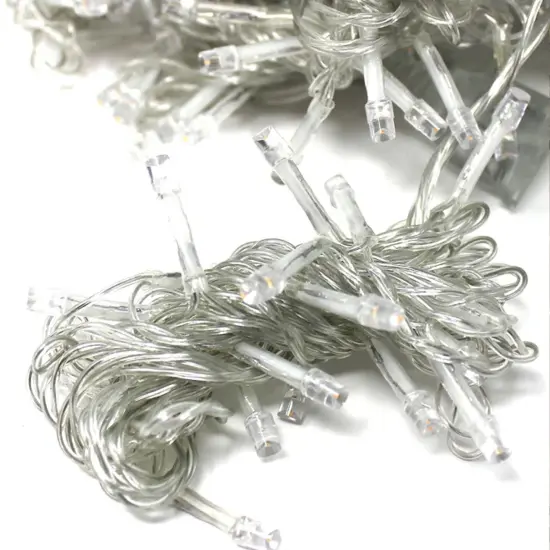 600 LED 24 Strand Twinkling Curtain Light Plug in White {7}