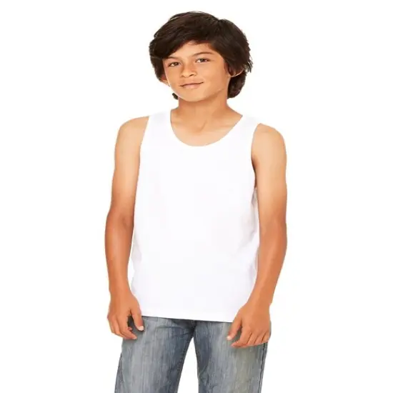 Bella + Canvas&reg; Youth Jersey Sleeveless Tank - 3480Y WHITE {1}