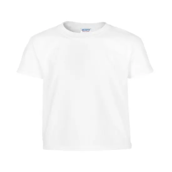 Gildan&reg; Youth Heavy Cotton Short Sleeve Crew Neck T-Shirt WHITE {1}