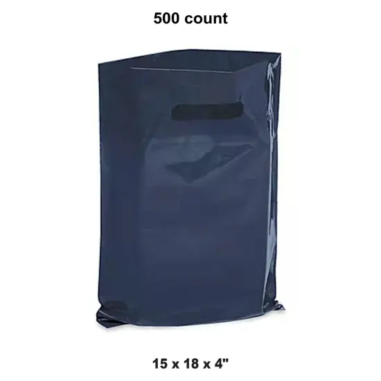 Chic 15 x 18 x 4" Die Cut Handle Bags Navy {1}